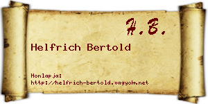 Helfrich Bertold névjegykártya